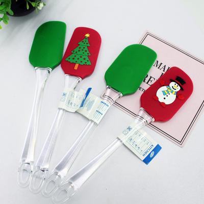 China Custom USSE Food Grade Silicone Christmas Cake Stocked Baking Spatulas for sale