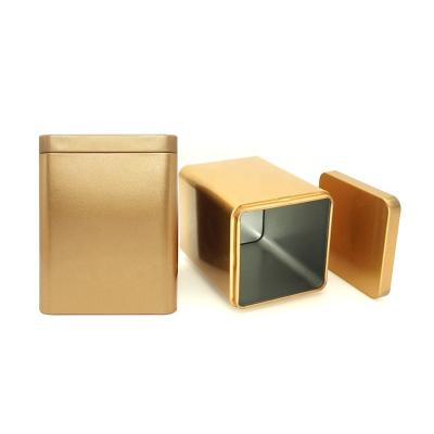 China Wholesale Square Food Tea Cans Pure Color Tin Gift Box Packaging Metal Tin Boxes For Cookies And Coffee for sale