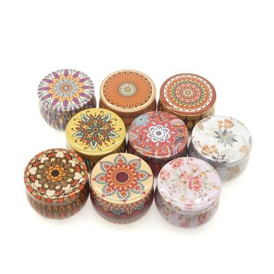 China Gift & Wholesale Custom Craft Factory Metal Tin Box Metal Candle Jars Round Metal Tea Candy Container Tins For Candles for sale