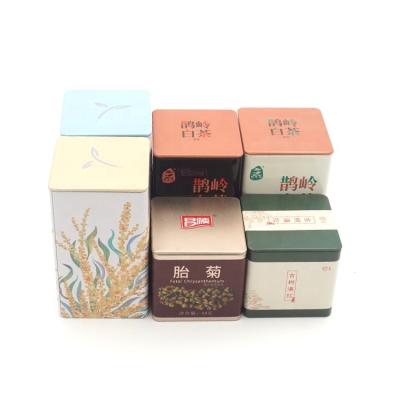 China Custom Food Factory Tea Tin Box Tinplate Cans Metal Packaging Tin Boxes Factory Square Tin Mental Boxes for sale