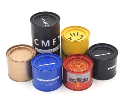 China Custom Made Food Factory Tea Tin Box Food Grade Custom Round Clothing Tin Boxes Tin Boxes For Cookie Packaging for sale