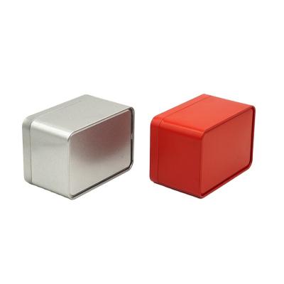 China Pure Color Tin Boxes For Custom Square Metal Container Food Tea Cookies Tin Gift Box Packaging Red and Coffee for sale