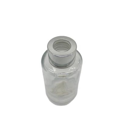 China Personal Care 80ml Clear Glass Diffuser Bottle Tubular Glass Diffuser Bottle With Silver Aluminum Cap for sale