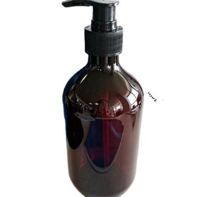 China 500ml Cosmetic PET Amber Plastic Bottle For Shampoo for sale