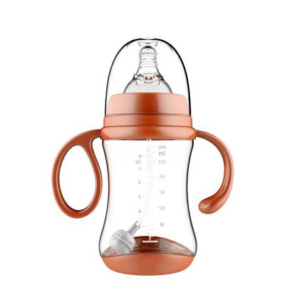 China BPA free wholesale baby food bottle siliconeen feeding bottle wide mouth pp feeding bottle for babies for sale