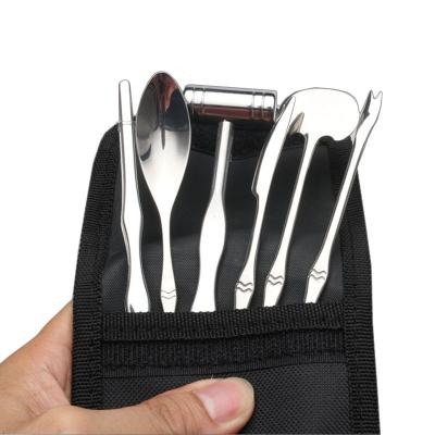 China 8pcs/set Stainless Steel Seafood Shell Lobster Nuts Crab Cracker Viable Tool Needle Pliers Scissors Sign Crab Tool Kits for sale