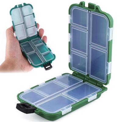 China 10 Compartments Modern Mini Storage Case Flying Fishing Lure Box Fishing Spoon Hook Bait Storage Box Fishing Accessories for sale