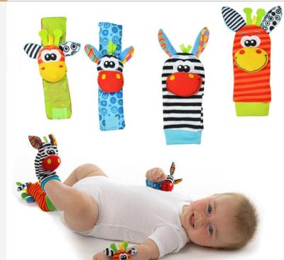 China 25sets/bag Baby Kids Eco-friendly Material Infant Socks Rattle Toys Wrist Rattle And Foot Bumps 0~24 Months Rattle Toys for sale