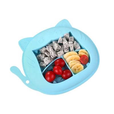 China Kids Microwave Baby Safe Silicone Dish Bowl Baby Feeding Dining Dish Baby Tableware for sale