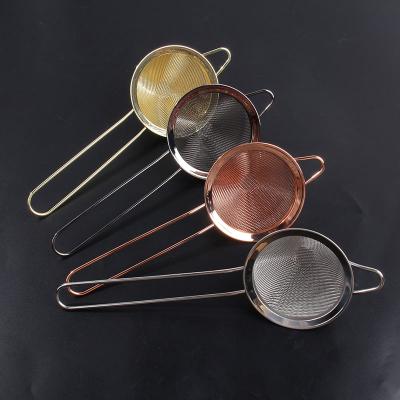 China Stocked Colorful Fine Colanders And Strainer Metal Strainer Kitchen Utensil Black Stainless Steel Strainer for sale