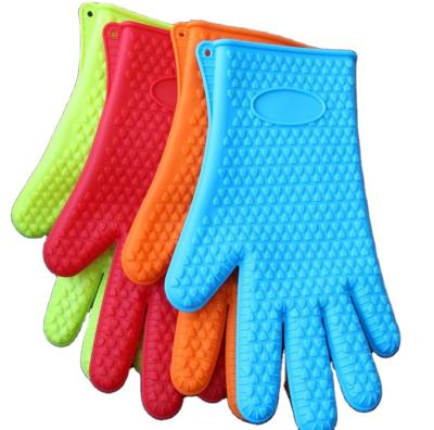 China Eco-friendly Insulated Kitchen Silicone Durable Barbecue Cooking Oven Heat Resistant Glove for sale