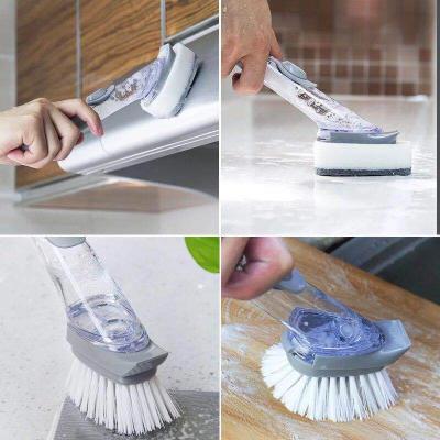 China Durable High Quality Long Handle Detergent Kitchen Household Sponge Dish Washing Cleaning Brush for sale