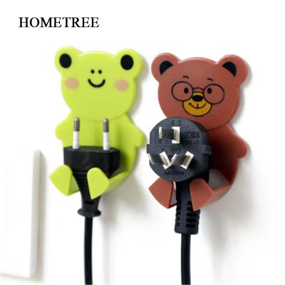 China 2pc Cartoon Animal Electric Socket Key Ring Wall Hanger Rack Decorative Kitchen Socket Hook Decoration Shelf Viable for sale