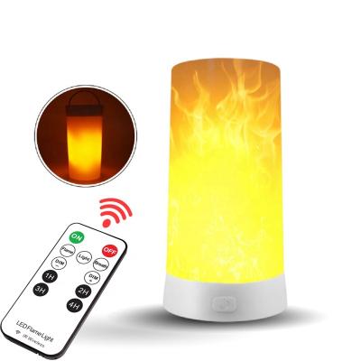 China Remote Control LED Room Flame Effect Table Lights Rechargeable Portable Fire Light Night Flickering Desk Lamp for sale