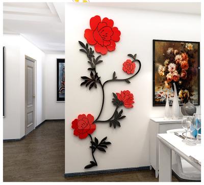 China Decoration Flower Wall Decal Poster Living Room Decor Wall Sticker Eco-friendly Home Decoration for sale