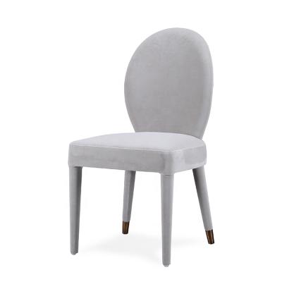 China Ergonomic Competitive Price Dining Room Restaurant Gray Velvet Dining Chair for sale