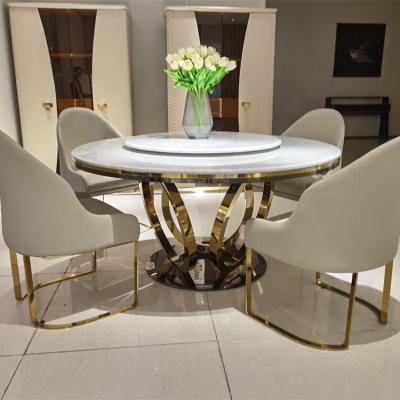 China OEM& ODM Design Available Modern Luxury Marble Top 6 Seaters Dining Table Set for sale