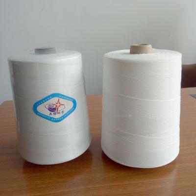 China Abrasion Resistance Thread For Sewing Turkey , 100 Polyester Raw White Thread for sale