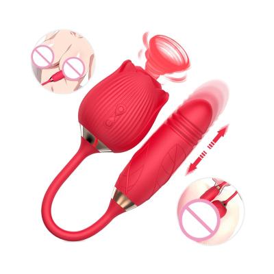 China Prolonged Sucking / 2022 Sonic Pulse Amazon New Waterproof Silicone Rose Sex Toys Clitoral Sucking Vibrating Rose Vibrator For Woman for sale