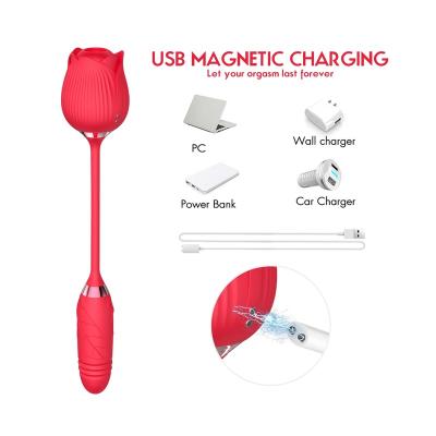 China Prolonged Sucking/Red Rose Vibrator Sonic Pulse Sex Toys For Women Prolonged Vibrator Rose Shaped Product Sucking Vibrator for sale