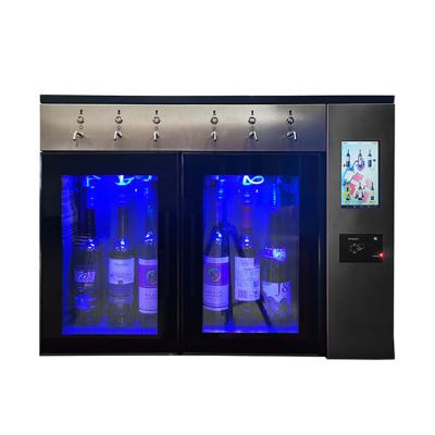 China High quality intelligent vending machine 6 bottles stainless steel +glass red/white wine vending machine for sale for sale