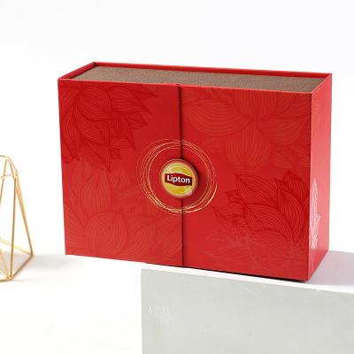 China Custom Open Handmade Gift Elegant Luxury Mooncake Double Door Cardboard Bakery Paper Packaging Boxes For Food for sale