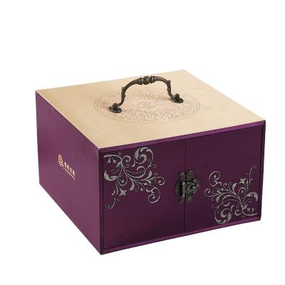 China Handmade Creative Design Customized Two Drawer Por Table Paper Box For Moom Cake Box Gift Box for sale