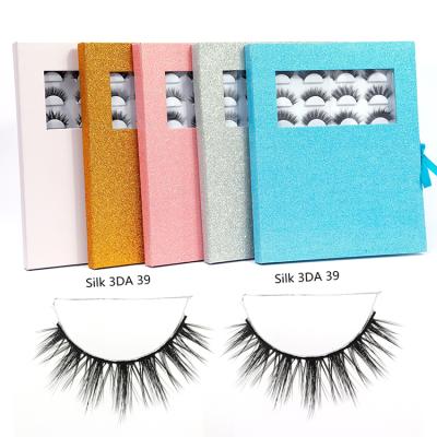 China 3D Eyelash Manufacturer Wholesale Handmade Silk Multilayer Eyelash Custom Lashes Packaging Box Silk Eyelash for sale