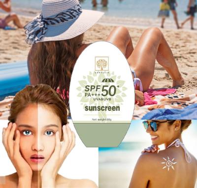 China Sunscreen Private Label Sunblock UVA/UVB Waterproof Protection Organic Natural Hydration Lasting Sunscreen SPF50 for sale