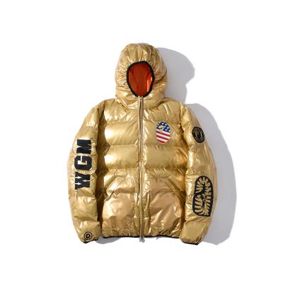 China Antibacterial Winter Bomber Wool Jackets Embroidered Warm Jackets Gold Men's Quilted Breath Jackets for sale