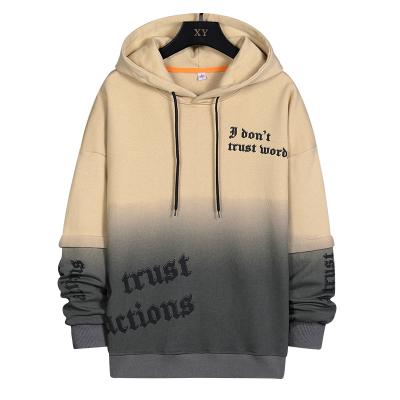 China Customized Gray Gradient Sweatshirt Hoodies New Fashion Antibacterial Shade Dip Dye High End Gray Hoodies for sale