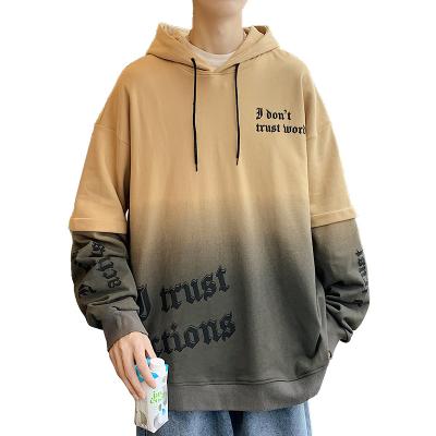 China Customized Gray Gradient Sweatshirt Hoodies New Fashion Antibacterial Shade Dip Dye High End Gray Hoodies for sale