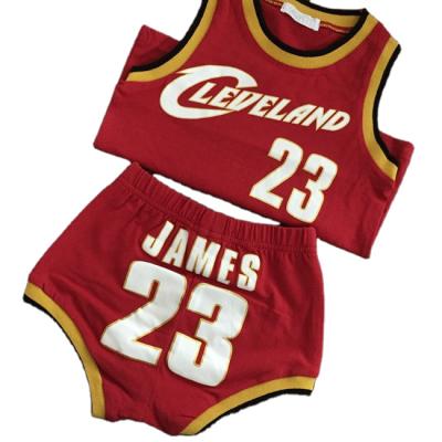 China 2021 New Summer Boys Antibacterial Sleeveless Vest Set Sports Children's Basketball Suit Two-piece Set for sale