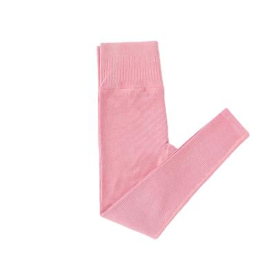 China Antibacterial Seamless High Waist Butt Lift Yoga Gaiters Slim Solid Color Fitness Fit Anti-Drill Pants for sale