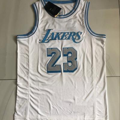 China Wholesale Antibacterial High Quality White Color Breathable Basketball Tank Top #23 Basketball Tank Top For Men for sale