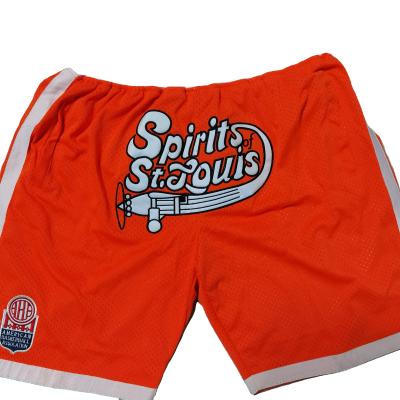 China High Quality Antibacterial Orange Embroidered Basketball Shorts Training Running Sweatabsorbing Shorts Mountaineering Pants for sale