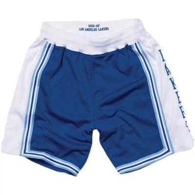 China High Quality Embroidered Polyester Basketball Shorts Laker s Basketball Shorts Antibacterial Blue Manganese Mesh Tight Quick Dry Pants for sale