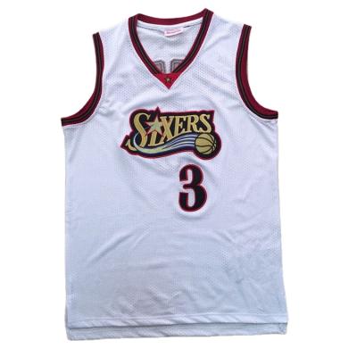 China High Quality #3 Mens Basketball Tank Top Polyester Breathable Quick Dry Tank Top White Color Antibacterial for sale