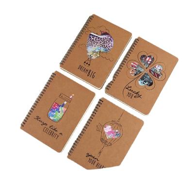 China Spiral Wrapping Paper Diary With Printing Spiral A5 A4 Size Customized Promotion For School Children Student Exercise Book Hardcover Book for sale