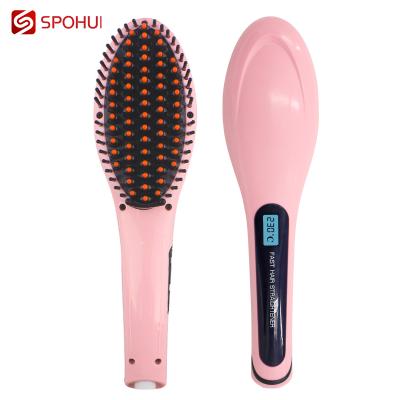 China Salon Hairdresser Rose Hair Straightener Comb TV Home Comb Styling LCD Display Straight Comb Massage Scalp Brush for sale