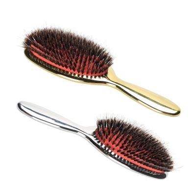 China Amazon Waterproof Hot Sale Custom Logo Paddle Brush Extension Brush Boars Hair Paddle Brush Gold for sale