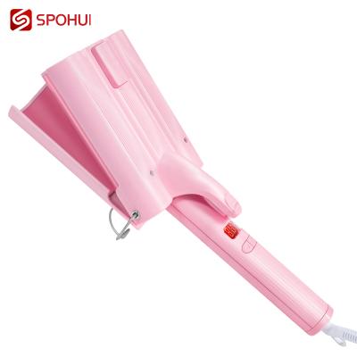 China 3 Barrel Hair Curler Anti Scalding Ceramic Ionic Magic Wand Hair Curling Iron Hair Rollers Beach Waves Electric Wand Roll Rollers for sale