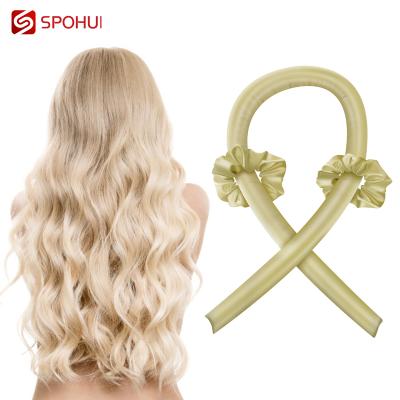 China NEW Luxruy Silk Ribbon Hair Mulberry Curls Set Heatless Silk Hair Curler With Curling Ribbon Scrunchies Set for sale