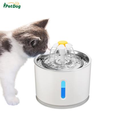 China 2.4L Capacity Automatic LED Small Cat Dog Water Fountain Dispenser with Automatic Closed for sale