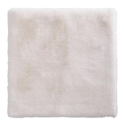 China Anti Slip Bath Rug Faux Rabbit Fur Solid White Bath Foot Rug Durable Absorbent Room Mat for sale