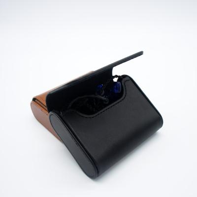 China Facotry Custom Small Portable Carrying Leather Box Classic EMI Earphone PU for sale