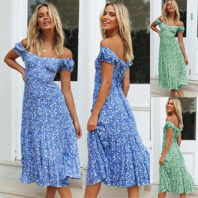 China Floral print abaya 2021 women's sleeve anti-static maxi long casual dress maxi women summer short backless dress for sale