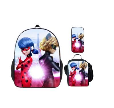 China Other New Designs Kids School Bag Set Lady Bug Child 3D Cartoon for sale