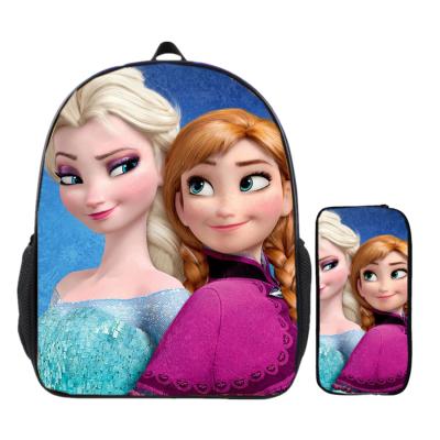 China Factory wholesale price shoulder straps girls canvas backpack nylon school bag set frozen wholesale bags for sale