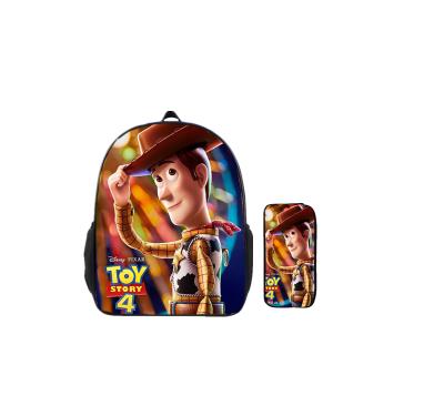 China New arrival 3d toy story school bag cartoon nylon backpack 3 pieces set with lunch for sale